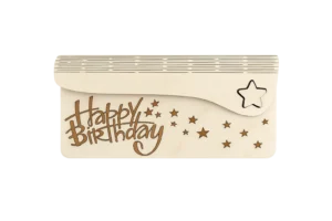 Drvena čestitka za rođendan "Happy Birthday"
